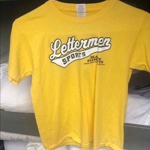 yellow lettermen shirt
